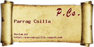 Parrag Csilla névjegykártya